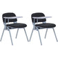 Contemporary No Wheels Office Chair Linen Conference Low-Back Desk Chair