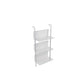 Closed Back Book Shelf Silver and White Bookcase with Shelves