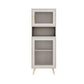 Engineered Glam Wood Bookcase White Standard Shelf with Door