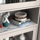 Engineered Glam Wood Bookcase White Standard Shelf with Door