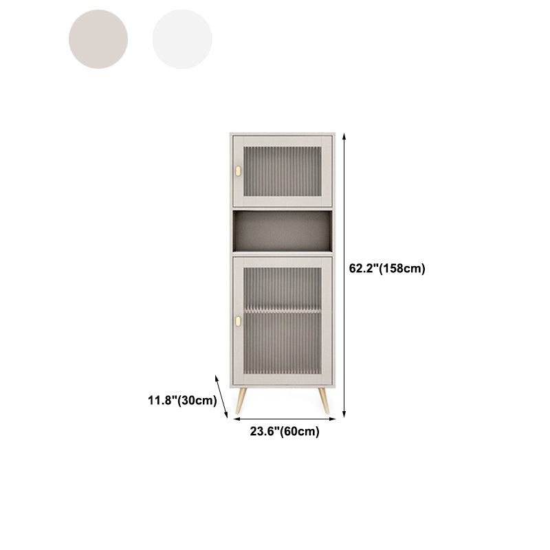 Engineered Glam Wood Bookcase White Standard Shelf with Door