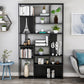 Metal and Wood Shelf Open Etagere Shelf Bookcase for Bedroom