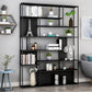 Metal and Wood Shelf Open Etagere Shelf Bookcase for Bedroom