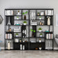 Metal and Wood Shelf Open Etagere Shelf Bookcase for Bedroom