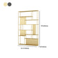 Metal and Wood Shelf Open Etagere Shelf Bookcase for Bedroom