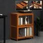 Modern Brown Book Shelf Bamboo Bedroom Shelf Bookcase with Cabinets 23.6"L x 12.6"W x 28.7"H Clearhalo 'Bookcases' 'furn' 'furn_bookcases' 'Furniture' 'Office Furniture' 6006039