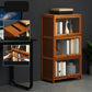 Modern Brown Book Shelf Bamboo Bedroom Shelf Bookcase with Cabinets 23.6"L x 12.6"W x 41.7"H Clearhalo 'Bookcases' 'furn' 'furn_bookcases' 'Furniture' 'Office Furniture' 6006045