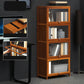 Modern Brown Book Shelf Bamboo Bedroom Shelf Bookcase with Cabinets 23.6"L x 12.6"W x 55.1"H Clearhalo 'Bookcases' 'furn' 'furn_bookcases' 'Furniture' 'Office Furniture' 6006051
