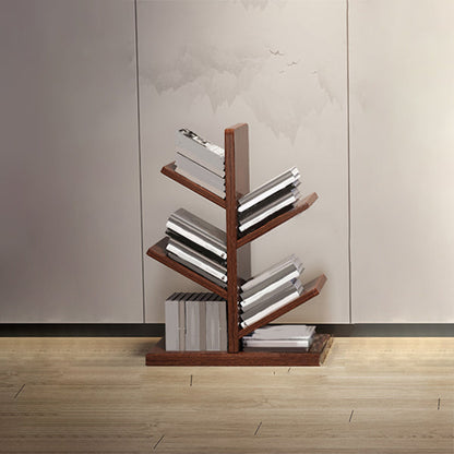 Geometric Bookshelf Modern Wooden Bookcase for Living Room 11.8" W 22"L x 11.8"W x 31.5"H Walnut Clearhalo 'Bookcases' 'furn' 'furn_bookcases' 'Furniture' 'Office Furniture' 6006112