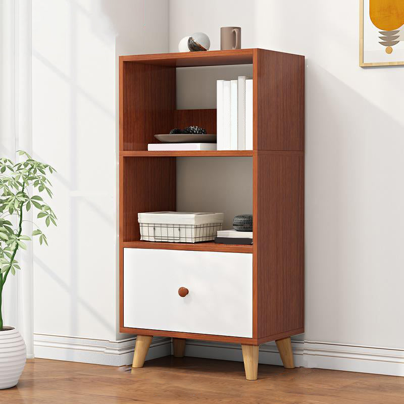 Contemporary Standard Book Shelf Engineered Wood Open Bookcase