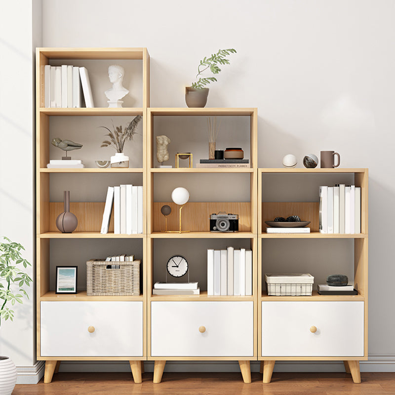 Contemporary Standard Book Shelf Engineered Wood Open Bookcase