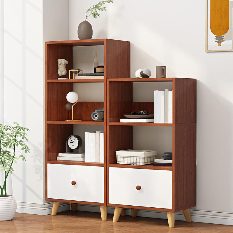 Contemporary Standard Book Shelf Engineered Wood Open Bookcase