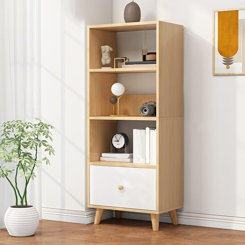 Contemporary Standard Book Shelf Engineered Wood Open Bookcase