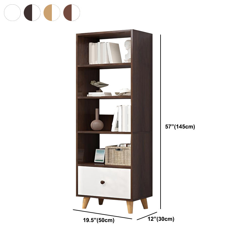 Contemporary Standard Book Shelf Engineered Wood Open Bookcase