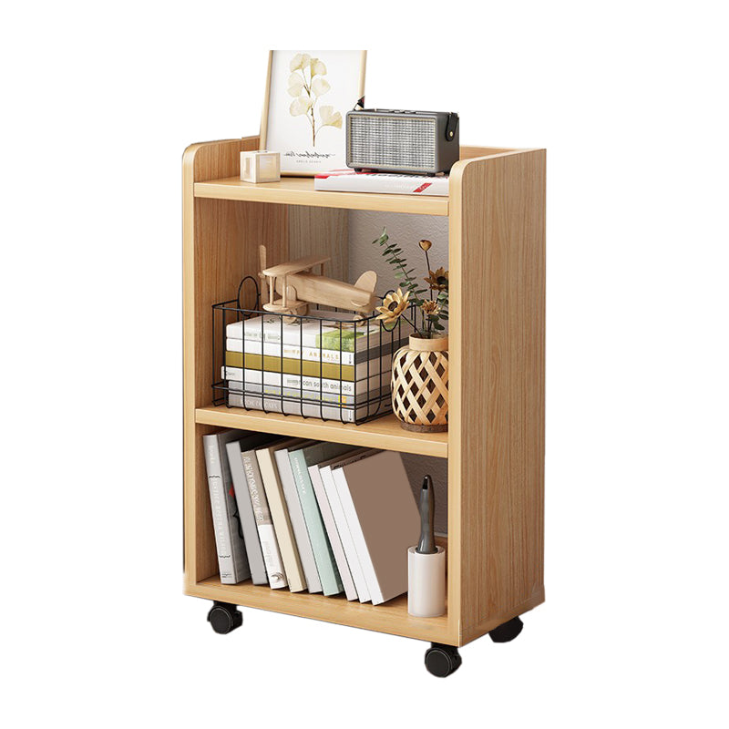 Contemporary Open Book Shelf Wooden Shelf Bookcase for Office 17.7"L x 9.4"W x 26"H Natural Casters Clearhalo 'Bookcases' 'furn' 'furn_bookcases' 'Furniture' 'Office Furniture' 6006174