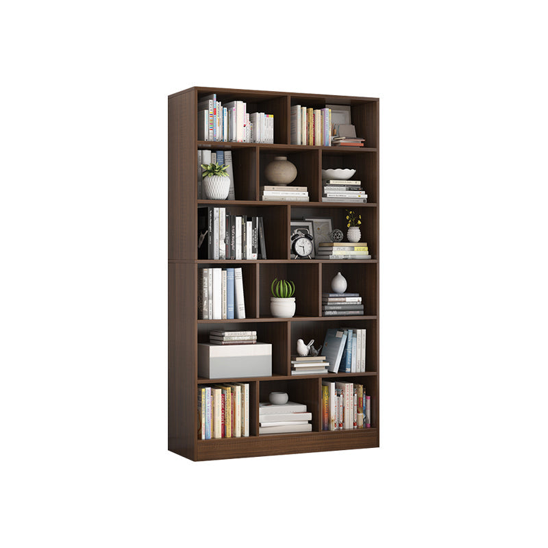 9.45" Wide Matte Finish Bookshelf Wood Standard Shelf Bookcase for Bedroom 31.5"L x 9.4"W x 70.1"H Dark Brown Clearhalo 'Bookcases' 'furn' 'furn_bookcases' 'Furniture' 'Office Furniture' 6006200