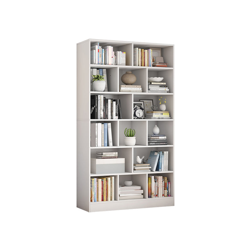 9.45" Wide Matte Finish Bookshelf Wood Standard Shelf Bookcase for Bedroom 31.5"L x 9.4"W x 70.1"H Off-White Clearhalo 'Bookcases' 'furn' 'furn_bookcases' 'Furniture' 'Office Furniture' 6006202