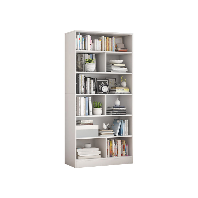 9.45" Wide Matte Finish Bookshelf Wood Standard Shelf Bookcase for Bedroom 23.6"L x 9.4"W x 70.1"H Off-White Clearhalo 'Bookcases' 'furn' 'furn_bookcases' 'Furniture' 'Office Furniture' 6006204