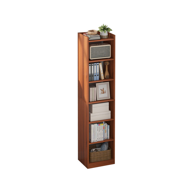 9.45" Wide Matte Finish Bookshelf Wood Standard Shelf Bookcase for Bedroom 11.8"L x 9.4"W x 70.9"H Dark Brown Clearhalo 'Bookcases' 'furn' 'furn_bookcases' 'Furniture' 'Office Furniture' 6006206