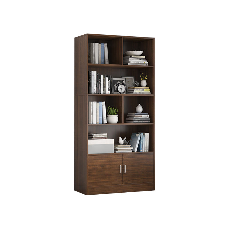 9.45" Wide Matte Finish Bookshelf Wood Standard Shelf Bookcase for Bedroom 23.6"L x 9.4"W x 70.1"H Nut-Brown Clearhalo 'Bookcases' 'furn' 'furn_bookcases' 'Furniture' 'Office Furniture' 6006215