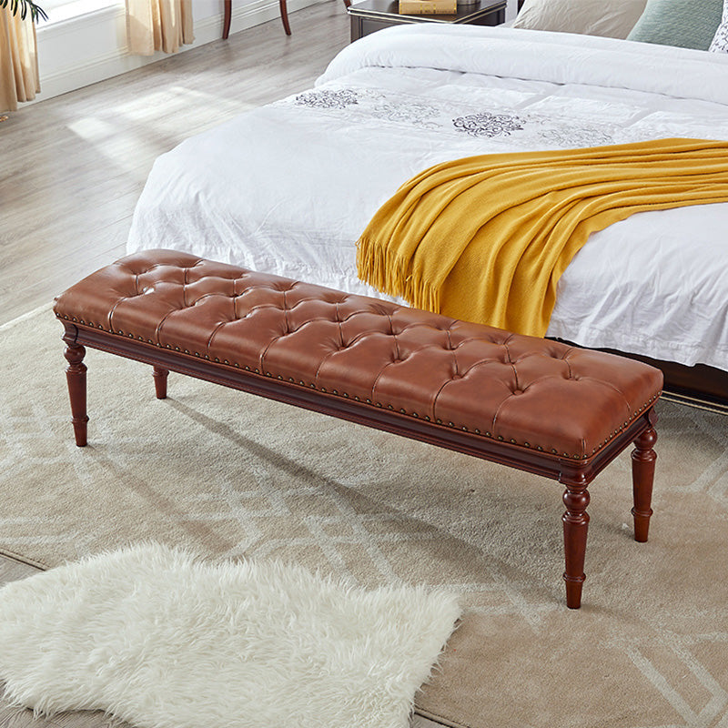 16.1" Wide Upholstered Seating Bench Traditional Entryway and Bedroom Bench with Cushioned Clearhalo 'Benches' 'Chairs & Seating' 'furn' 'furn_benches' 'Furniture' 'Living Room Furniture' 6006243