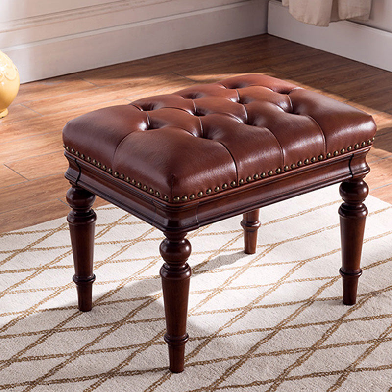 16.1" Wide Upholstered Seating Bench Traditional Entryway and Bedroom Bench with Cushioned 22"L x 16.1"W x 18.1"H Dark Brown Clearhalo 'Benches' 'Chairs & Seating' 'furn' 'furn_benches' 'Furniture' 'Living Room Furniture' 6006250