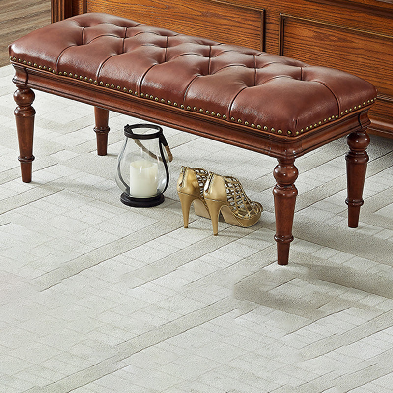 16.1" Wide Upholstered Seating Bench Traditional Entryway and Bedroom Bench with Cushioned Clearhalo 'Benches' 'Chairs & Seating' 'furn' 'furn_benches' 'Furniture' 'Living Room Furniture' 6006258