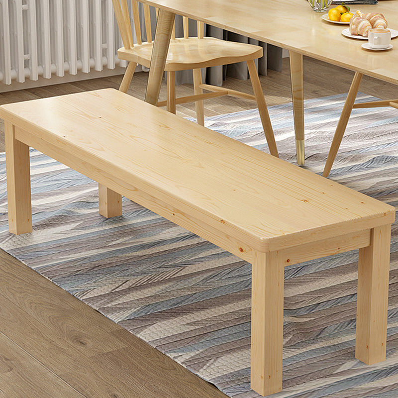 Mid-Century Modern Bench 11.81 Inch Wide Pine Bench with Squared Legs Clearhalo 'Benches' 'Chairs & Seating' 'furn' 'furn_benches' 'Furniture' 'Living Room Furniture' 6006289