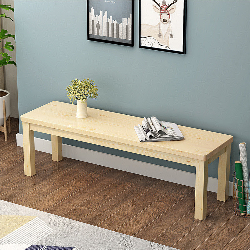 Mid-Century Modern Bench 11.81 Inch Wide Pine Bench with Squared Legs Wood Clearhalo 'Benches' 'Chairs & Seating' 'furn' 'furn_benches' 'Furniture' 'Living Room Furniture' 6006290