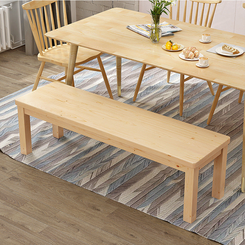 Mid-Century Modern Bench 11.81 Inch Wide Pine Bench with Squared Legs Natural Clearhalo 'Benches' 'Chairs & Seating' 'furn' 'furn_benches' 'Furniture' 'Living Room Furniture' 6006293