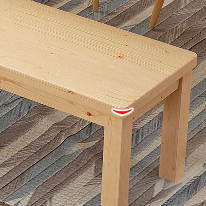 Mid-Century Modern Bench 11.81 Inch Wide Pine Bench with Squared Legs Clearhalo 'Benches' 'Chairs & Seating' 'furn' 'furn_benches' 'Furniture' 'Living Room Furniture' 6006298