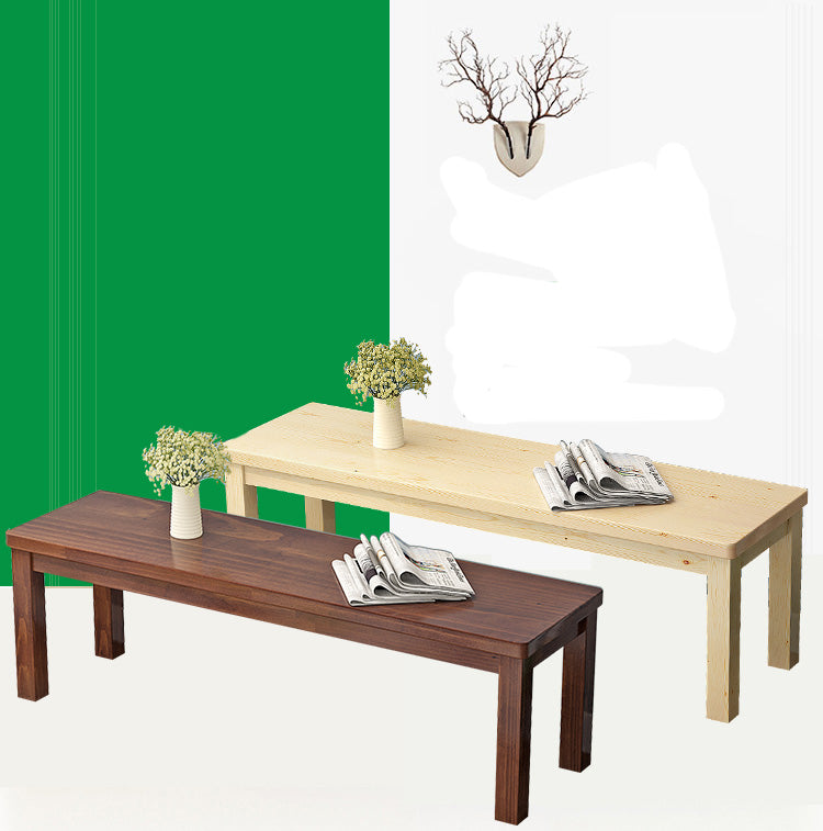 Mid-Century Modern Bench 11.81 Inch Wide Pine Bench with Squared Legs Clearhalo 'Benches' 'Chairs & Seating' 'furn' 'furn_benches' 'Furniture' 'Living Room Furniture' 6006302