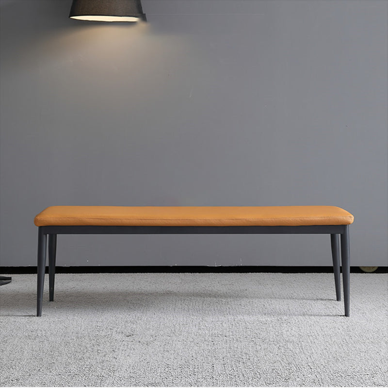 17.7"H Upholstered Seating Bench Cushioned Bench with Metal Legs Orange Clearhalo 'Benches' 'Chairs & Seating' 'furn' 'furn_benches' 'Furniture' 'Living Room Furniture' 6006307