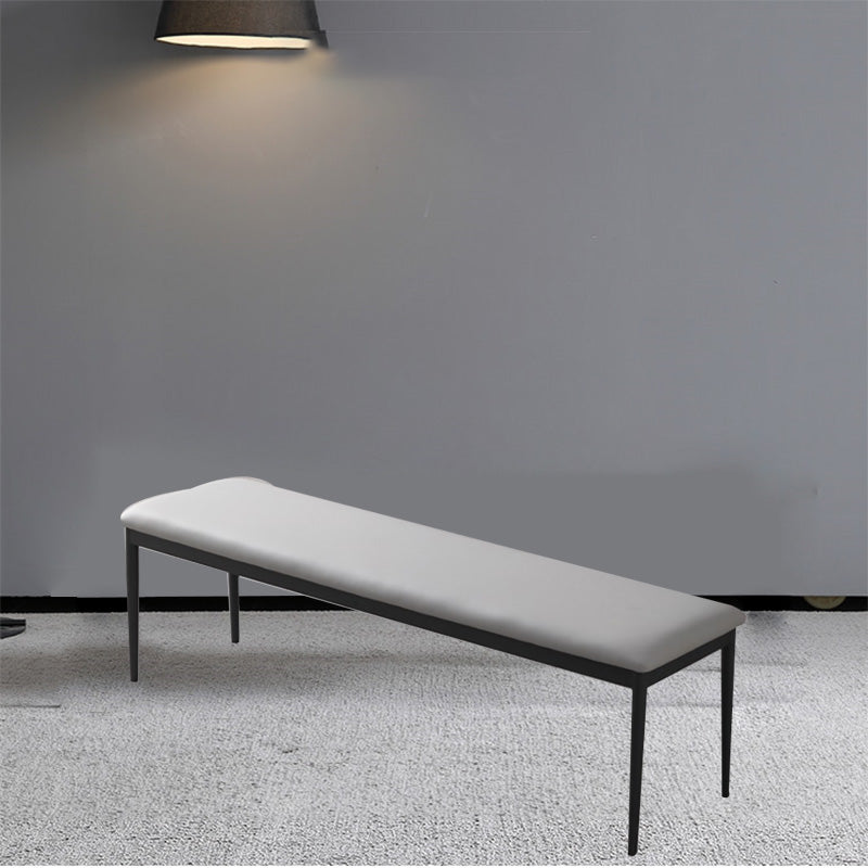 17.7"H Upholstered Seating Bench Cushioned Bench with Metal Legs Clearhalo 'Benches' 'Chairs & Seating' 'furn' 'furn_benches' 'Furniture' 'Living Room Furniture' 6006310