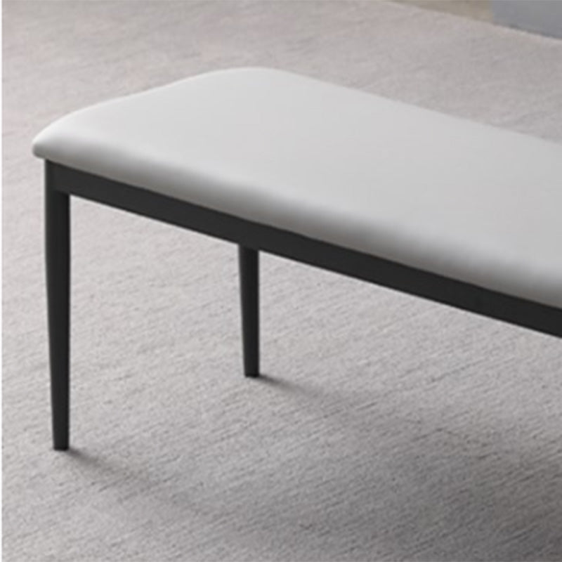 17.7"H Upholstered Seating Bench Cushioned Bench with Metal Legs Clearhalo 'Benches' 'Chairs & Seating' 'furn' 'furn_benches' 'Furniture' 'Living Room Furniture' 6006313