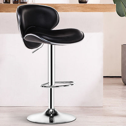 Contemporary Metal Barstool PU Leather Footrest Upholstered Counter Stool Black 1 Piece Clearhalo 'Bar Furniture' 'Bar Stools' 'bar_stools' 'furn' 'furn_bar_stools' 'Furniture' 'Kitchen & Dining Furniture' 6006362