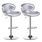 Contemporary Metal Barstool PU Leather Footrest Upholstered Counter Stool Silver 2 Piece Set Clearhalo 'Bar Furniture' 'Bar Stools' 'bar_stools' 'furn' 'furn_bar_stools' 'Furniture' 'Kitchen & Dining Furniture' 6006373
