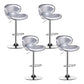 Contemporary Metal Barstool PU Leather Footrest Upholstered Counter Stool Silver 4 Piece Set Clearhalo 'Bar Furniture' 'Bar Stools' 'bar_stools' 'furn' 'furn_bar_stools' 'Furniture' 'Kitchen & Dining Furniture' 6006375