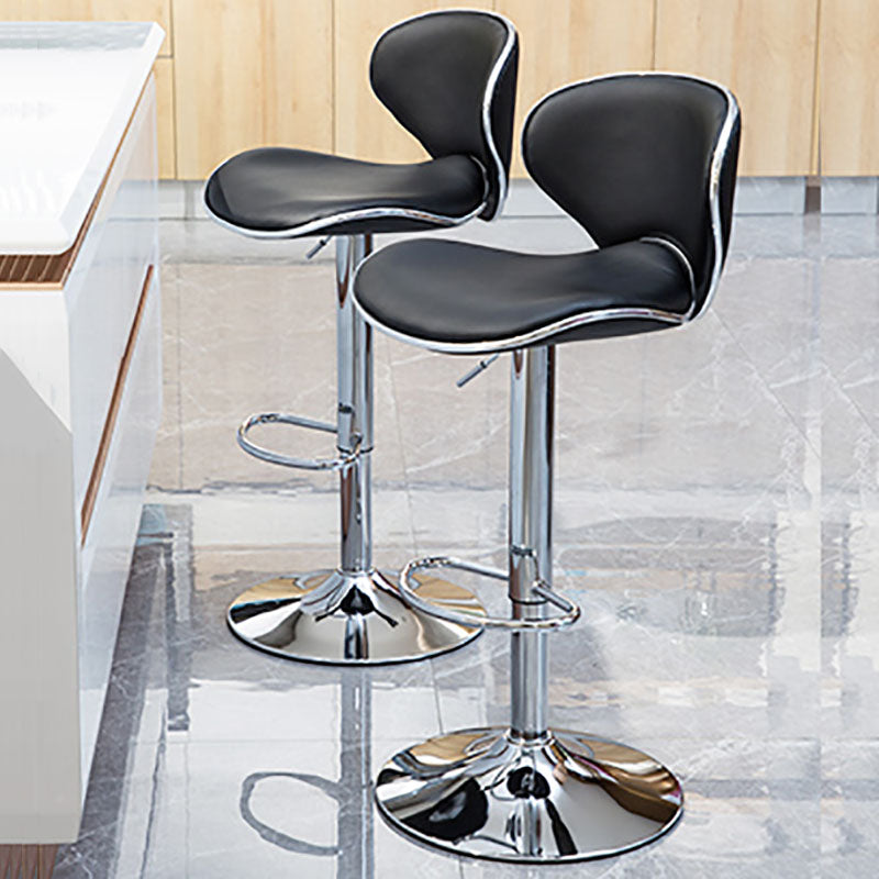 Contemporary Metal Barstool PU Leather Footrest Upholstered Counter Stool Clearhalo 'Bar Furniture' 'Bar Stools' 'bar_stools' 'furn' 'furn_bar_stools' 'Furniture' 'Kitchen & Dining Furniture' 6006378