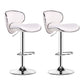 Contemporary Metal Barstool PU Leather Footrest Upholstered Counter Stool White 2 Piece Set Clearhalo 'Bar Furniture' 'Bar Stools' 'bar_stools' 'furn' 'furn_bar_stools' 'Furniture' 'Kitchen & Dining Furniture' 6006381