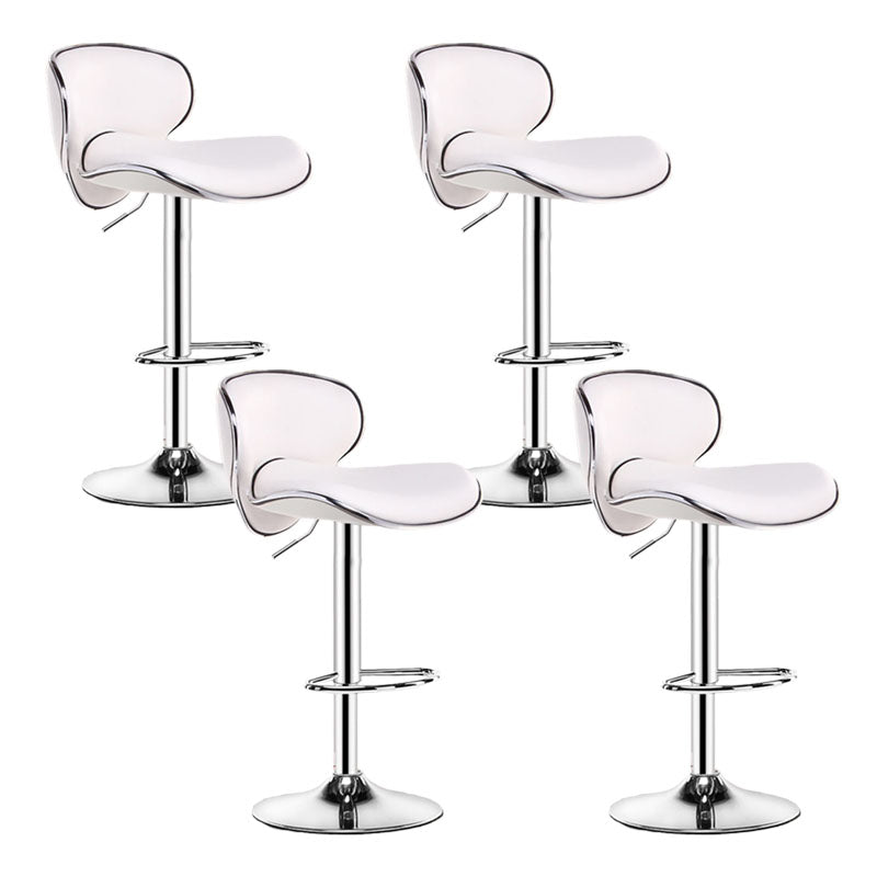 Contemporary Metal Barstool PU Leather Footrest Upholstered Counter Stool White 4 Piece Set Clearhalo 'Bar Furniture' 'Bar Stools' 'bar_stools' 'furn' 'furn_bar_stools' 'Furniture' 'Kitchen & Dining Furniture' 6006382