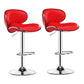 Contemporary Metal Barstool PU Leather Footrest Upholstered Counter Stool Red 2 Piece Set Clearhalo 'Bar Furniture' 'Bar Stools' 'bar_stools' 'furn' 'furn_bar_stools' 'Furniture' 'Kitchen & Dining Furniture' 6006386