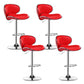Contemporary Metal Barstool PU Leather Footrest Upholstered Counter Stool Red 4 Piece Set Clearhalo 'Bar Furniture' 'Bar Stools' 'bar_stools' 'furn' 'furn_bar_stools' 'Furniture' 'Kitchen & Dining Furniture' 6006387