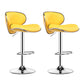 Contemporary Metal Barstool PU Leather Footrest Upholstered Counter Stool Yellow 2 Piece Set Clearhalo 'Bar Furniture' 'Bar Stools' 'bar_stools' 'furn' 'furn_bar_stools' 'Furniture' 'Kitchen & Dining Furniture' 6006391