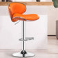 Contemporary Metal Barstool PU Leather Footrest Upholstered Counter Stool Orange 1 Piece Clearhalo 'Bar Furniture' 'Bar Stools' 'bar_stools' 'furn' 'furn_bar_stools' 'Furniture' 'Kitchen & Dining Furniture' 6006395