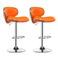 Contemporary Metal Barstool PU Leather Footrest Upholstered Counter Stool Orange 2 Piece Set Clearhalo 'Bar Furniture' 'Bar Stools' 'bar_stools' 'furn' 'furn_bar_stools' 'Furniture' 'Kitchen & Dining Furniture' 6006396