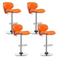 Contemporary Metal Barstool PU Leather Footrest Upholstered Counter Stool Orange 4 Piece Set Clearhalo 'Bar Furniture' 'Bar Stools' 'bar_stools' 'furn' 'furn_bar_stools' 'Furniture' 'Kitchen & Dining Furniture' 6006397