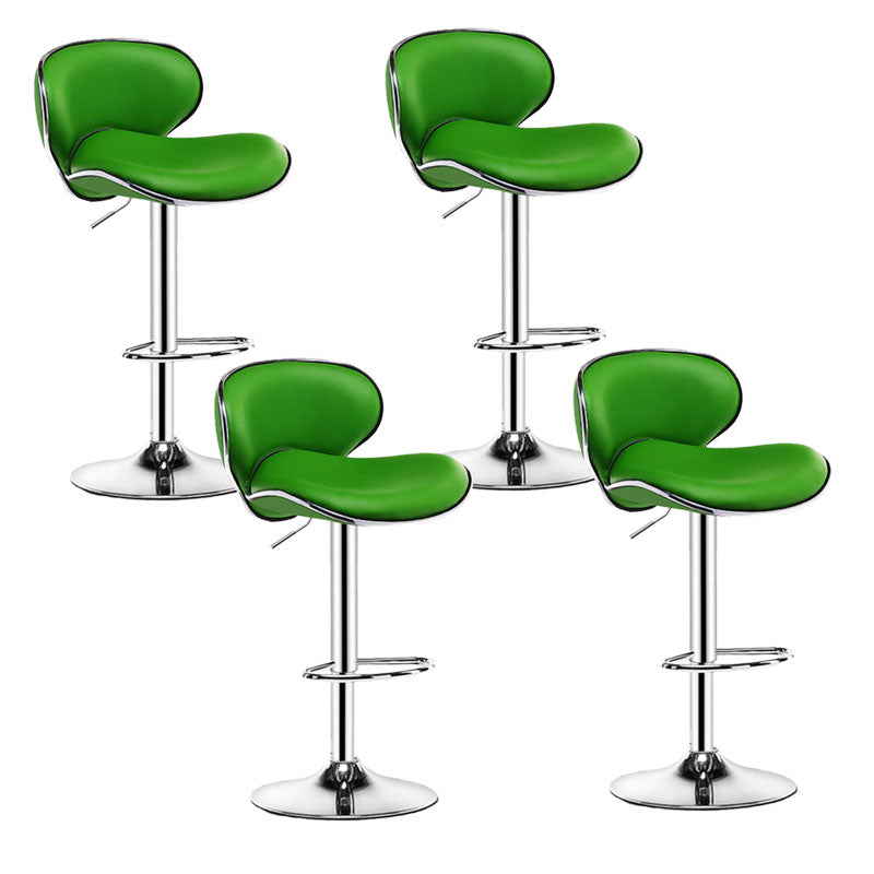 Contemporary Metal Barstool PU Leather Footrest Upholstered Counter Stool Green 4 Piece Set Clearhalo 'Bar Furniture' 'Bar Stools' 'bar_stools' 'furn' 'furn_bar_stools' 'Furniture' 'Kitchen & Dining Furniture' 6006402
