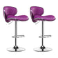 Contemporary Metal Barstool PU Leather Footrest Upholstered Counter Stool Purple 2 Piece Set Clearhalo 'Bar Furniture' 'Bar Stools' 'bar_stools' 'furn' 'furn_bar_stools' 'Furniture' 'Kitchen & Dining Furniture' 6006406