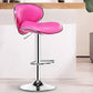 Contemporary Metal Barstool PU Leather Footrest Upholstered Counter Stool Rose Red 1 Piece Clearhalo 'Bar Furniture' 'Bar Stools' 'bar_stools' 'furn' 'furn_bar_stools' 'Furniture' 'Kitchen & Dining Furniture' 6006410